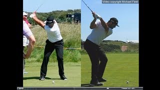 Jon Rahm golf swing  Long Iron faceon amp downtheline July 2017 [upl. by Sadoc709]