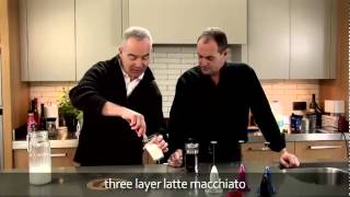 aerolatte  milk frother makes three layer caffè latte macchiato [upl. by Ahsats]