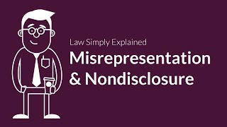 Misrepresentation and Nondisclosure  Contracts  Defenses amp Excuses [upl. by Amalbena]