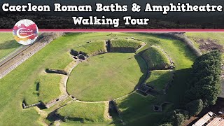 CAERLEON ROMAN BATHS amp AMPHITHEATRE WALES  Walking Tour  Pinned on Places [upl. by Leff]