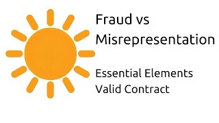 Fraud vs Misrepresentation  Other Essential Elements of a Valid Contract  CA CPT  CS amp CMA [upl. by Ylus594]